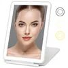 Espelho de maquiagem led doméstico portátil dobrável desktop tablet espelho de maquiagem com luz led espelho de presente de beleza