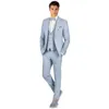 sky Blue England Style Suits for Men Elegant Formal Casual Smart Wedding Tuxedo Fi Notch Lapel Single Breasted 3 Piece H0XT#