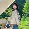 Jackor Fashion Casual Lamb Wool Tops för flickor Autumn Winter Tjock Warm Cotton Coat Tidkläder Teens Patchwork Plaid Jacket 4-12 Y