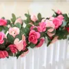 Fiori decorativi Artificiali Rosa Rosa Pompon Decorazione Ghirlanda di vite Appesa Decorazione floreale per la casa Giardino Decorazione pressata