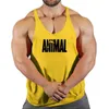 Camisetas masculinas Marca de animais sem mangas ginástica homens treinando roupas de tanques de tanques para fisiculturistas de verão para homens para homens sem mangas 240327