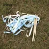 Party Decoration 50pcs/lot Light Blue And White Wedding Ribbon Wands With Sliver Bell For