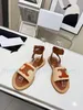 Sandaler tofflor Designer Sandaler äkta läderbilder Flip Flop Sandaler Summer Lazy Large Beach Casual Sliders Luxurys New Fashion 35-41