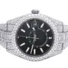 Op maat gemaakt herenmerkhorloge Ice out vvs moissanite diamanten mechanisch horloge