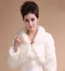 2015 Tutto lo stile invernale Taglia media Abito da sposa Avvolgere da sposa Giacca Scialle Mantello Stola Bolero Cappotto Bianco Manica lunga Fu7352108