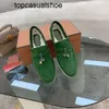 Loro piano lp lorospianasl mode-winter vrouwen schoenen metaal decor ondiepe topkwaliteit wollen laarzen warme slip-on natuurlijke harige schoenen ontwerper gezellige ronde teen walk schoenen