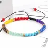 Beaded Strand Exquisite 4Mm Elastic Bracelet High Quality 7 Chakra Spacer Strench Bangles Jewelry Couples Adjustable Psera Chain Gift Otqgg