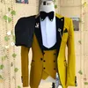 smokin takım elbise düğün erkekler 3 parçalı takım elbise ceket+ pantolon+ yelek damat düğün dr casual resmi blazer zarif elbise erkekler için z7qb#