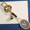 Very Cute tennis racket metal keychains Unisex charm Key Pendant Letter designer key chain Luxury Car key ring for Fashion men women with Original box