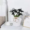 장식용 꽃 20pcs Calla Lily 신부 웨딩 꽃가루 PU 인공 배열 홈 오피스 파티 장식 (흑백)