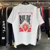 Бесплатная доставка T Rhude Shorts Mens Tshirt Fit Fite Tee Рубашка дизайнерские рубашки летние футболка с коротким рукавом