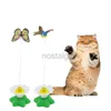 Intelligence toys Rotating Electric Flying Butterfly Colorful Interactive Cat Dog Automatic Humming Bird Training Funny Toys 24327