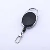 Keychains 500pcs/lot Retractable Keyring Extendable Metal Wire 60cm Pull Key Ring Anti Lost ID Card Holder Chain