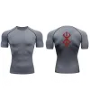 men's Berserk Printed Compri Shirt, Gym Short Sleeve, Active Top, Quick Dry, Running, Summer, S-3XL, 2024 u5hv#
