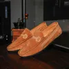 Casual Shoes Men Loafers 2024 Autumn Clasicc Comfy Man Flat Moccasin Fashion Slip-On Boat for Leather