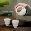 Services à thé Jingdezhen peint à la main contour doré en céramique tasse de foire grand pot de service de thé creux motif de riz décoré en porcelaine