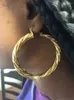 Baumelnde Ohrringe Annayoyo Afrikanische große Hochzeit für Frauen Goldfarbe Messing gedrehter Ohrring arabisch/äthiopisch
