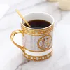 Levering Eenvoudige Directe Europese Creatieve Gouden Rand Keramische Mok Thuis Ontbijt Afternoon Tea Koffiekopjes Groothandel