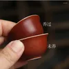 カップソーサー30ml Chaoshan Standard Tea Cupが紫色の砂の茶を育てることができます茶色の逆口の白い磁器の弓