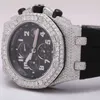 Hiphop sieraden roestvrij stalen wijzer Iced Out VVS Moissanite diamanten horloge