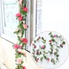 Kwiaty dekoracyjne sztuczna różowa róży róży dekoracja winorośli wisząca kwiecista domowa impreza w ogrodzie wystrój prasowy