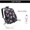 School Bags Vintage Flower For Teenage Girls Lunch Set Black Pink Floral Backpack Student Large Capacity Book