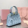 Luxury Designer Tote Bag Pleated Shell Handbags Leather Shoulder Bag With Shoulder Strap Women Casual Summer Crossbody Bag Fashion Bags 6 Colors Size 22x17cm