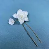 Hair Clips Barrettes Hairpin Jewelry White Flower Stable Headpiece Non-Slip Alloy For Valentines Day Christmas Gift Drop Delivery Hair Ot80F