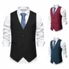 una varietà di stili Gilet da uomo Primavera e autunno Solid Retro All-Match Slim Fit Gilet da matrimonio Party Casual Canotte