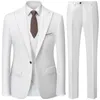 2023 FI Ny manlig casual boutique Plaid Wool Suit Vest byxor Päls / män Slim Fit Busin Dr Blazers Jacket 3 PCS Set V5nt#