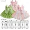 Robes de fille Enfant en bas âge bébé filles robe 3D papillon froncé sans manches en couches Cami robe d'été vêtements décontractés robe de princesse yq240327