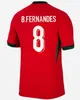 2024 Jerseys de football du Portugusa Portugal Ronaldo Joao Felix Pepe Bermardo B.Fernandes Camisa de Futebol 24 25 J.Moutinho Football Shirt Men Kid Kit Kit