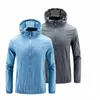 Hommes Femmes Veste de randonnée Hommes Printemps Cam Pluie Veste imperméable Hommes 2022 Été Protection solaire extérieure Anti UV Coupe-vent T3ND #