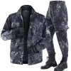 men's Spring Summer Military Uniform Outdoor Camoue Suit Black Pyth Pattern Wear-resistant Overalls Labor Insurance Cloth a83X#