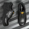 Fitnessschoenen Heren Echt leer Outdoor Wandelen Bergbeklimmen Schoenen Trekking Sneakers Casual Tactische laarzen Veilig Zwart