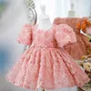 Violer Prom Pageant Dresses 2024 Luxury aftonklänningar för blommaflickor födelsedagsfest barn prinsessa tyll korta klänning barn 240312