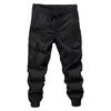 Men's Pants Men Cargo Spring Outdoor With Elastic Waist Drawstring Solid Color Streetwear Trousers For Sports