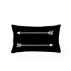 枕の黒と白の波ストライプ幾何学枕ケース腰椎幾何学ソファソファカーの家の家の装飾