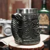 Mugs 304 Stainless Steel Inner Coffee Resin Beer Mug 600ml Dragon Design For Men Water Dispenser Bar Restaurant