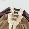 Mädchenkleider Frühling Baby Mädchen Kleid Lässige Bogen Kleidung Sommer Koreanische Baumwolle Mädchen Prinzessin Kleid Großes Umlegekragen Kleid Mädchen Kleidung yq240327