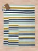 Blankets Irregular Vertical Stripe Pattern In Celadon Navy Blue Golden Mustard And White Throw Blanket Summer