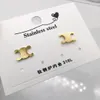 316l en acier inoxydable 3 tailles Petite grande grande lettre c Boucle d'oreille de goujon 18k Gold Silver Studs Boucles d'oreilles Femmes Men de mariage Party Love Jewelry Never Fade