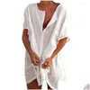 Womens Swimwear Cotton Tunics For Beach Women Swimsuit Er-Ups Woman Mini Dress Drop Delivery Apparel Clothing Ot2Jb