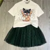 高級デザイナーキッズTシャツベールスカートファッションかわいいベビー服