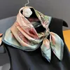 Lenço floral 100% lenço de seda pura para mulheres quadrado xale fita de cabelo bandana marca luxo pescoço gravata pulso envoltório bandana 240312