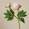 Decorative Flowers 2 Head Artificial Flower Arrangement European-Style Fake Art Silk Simulated Peony