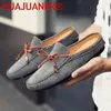 Casual schoenen half voor heren Zomer loafers Mode kwastje slipon Rijden Suède ademende pantoffels Zachte flats