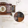 Zegar stolika biurka Europejska antyczna zegar stolika Vintage Retro Musical Chime Drewniany zegarek z ukrytą komodą Duży rozmiar ReloJ vintage Sobremesa 24327