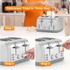 Edelstahl 7 Schatteneinstellungen, Waffle Prime Toaster, 4 Toaster, 3 Modi, Bagels und mehr Lainsten Toaster T-527