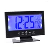 Horloges de table Horloge de bureau numérique Rétro-éclairage Station météo intérieure Alarme Date/Semaine/Température/Humidité/Snooze Affichage Décor à la maison